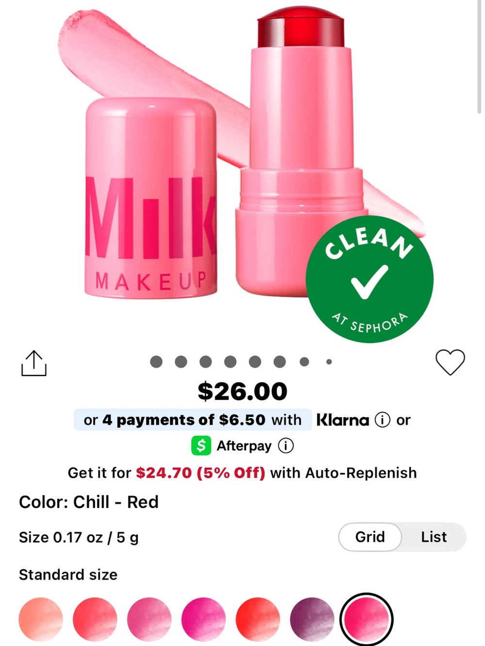 NEW UNUSED Milk Cooling Water Jelly Lip Tint and Blush - Chill (red)